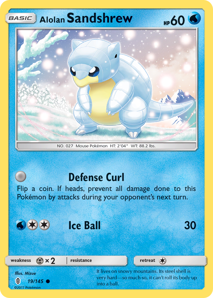 Alolan Sandshrew (19/145) [Sun & Moon: Guardians Rising] Reverse Holofoil
