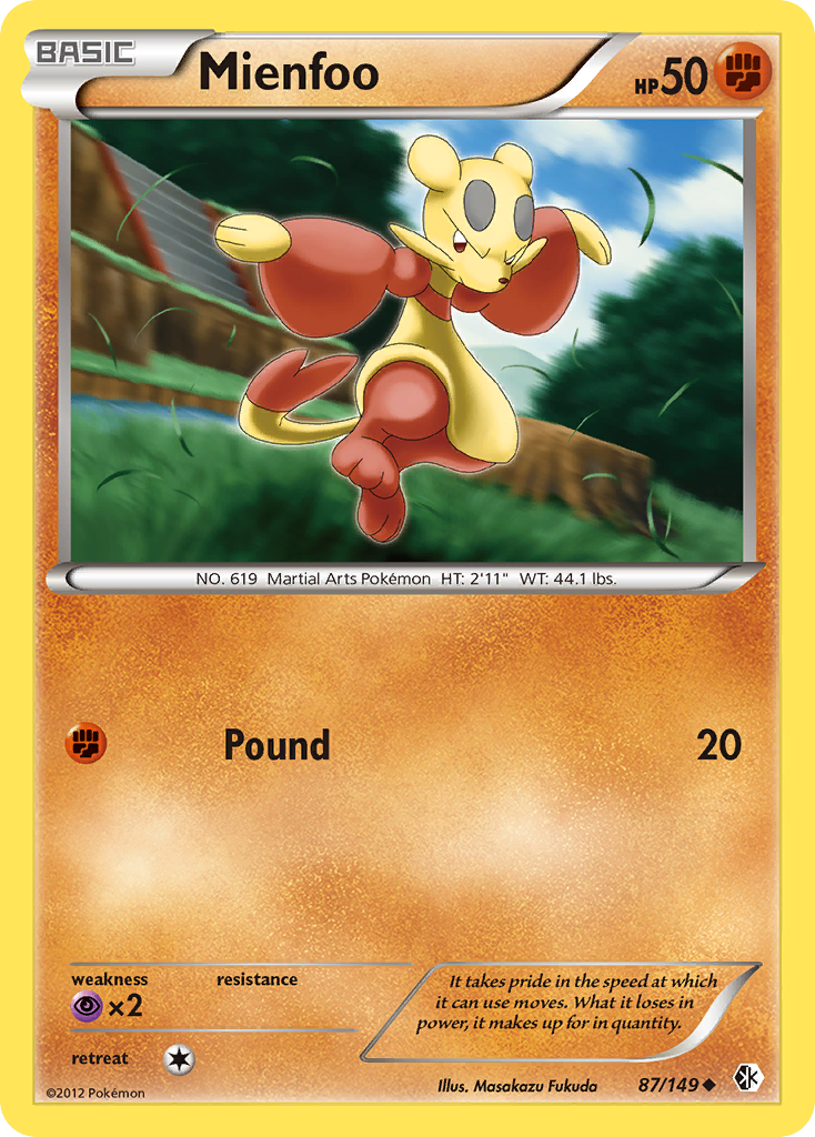 Mienfoo (87/149) [Black & White: Boundaries Crossed] Reverse Holofoil