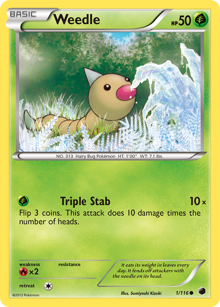 Weedle (1/116) [Black & White: Plasma Freeze] Reverse Holofoil