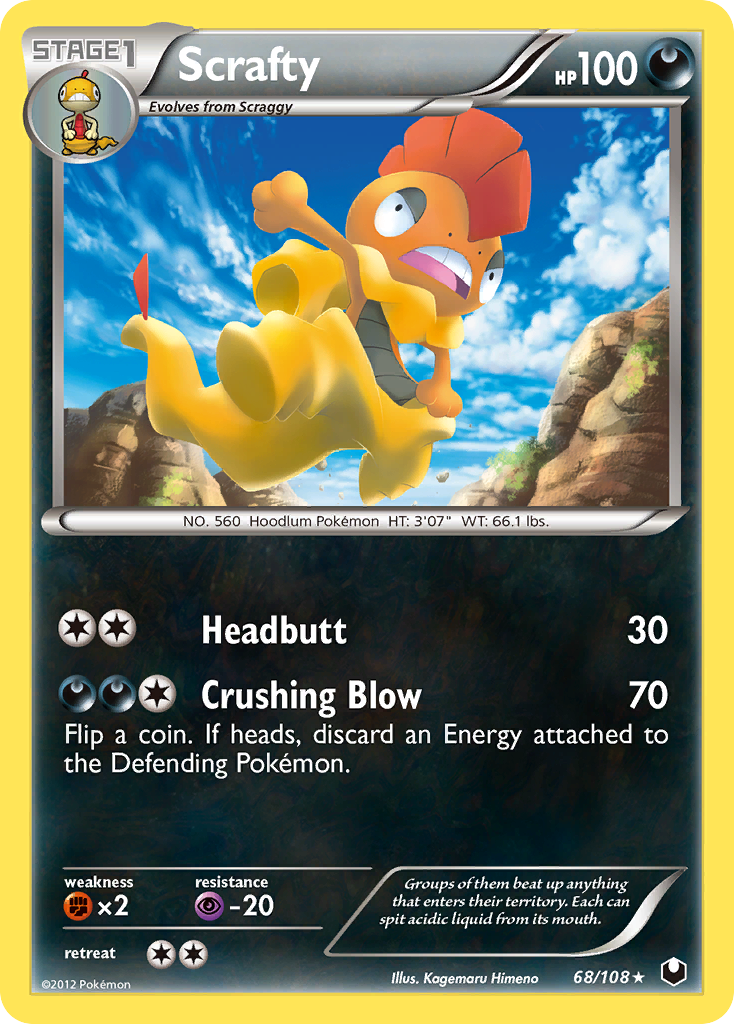 Scrafty (68/108) [Black & White: Dark Explorers] Reverse Holofoil