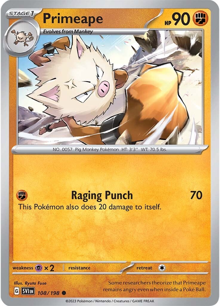 Primeape (108/198) [Scarlet & Violet: Base Set] Reverse Holofoil
