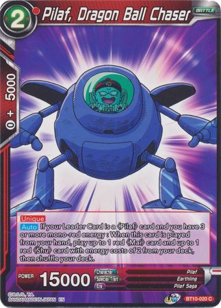 Pilaf, Dragon Ball Chaser (BT10-020) [Rise of the Unison Warrior 2nd Edition] Parallel Foil