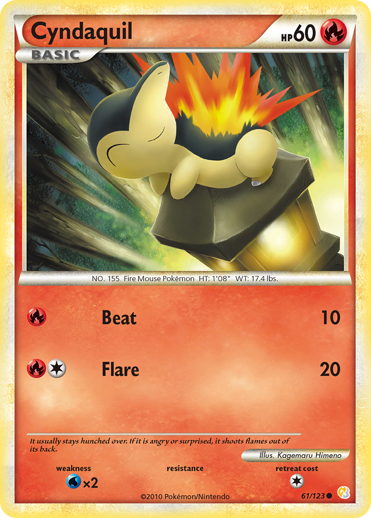 Cyndaquil (61/123) [HeartGold & SoulSilver: Base Set] Reverse Holofoil