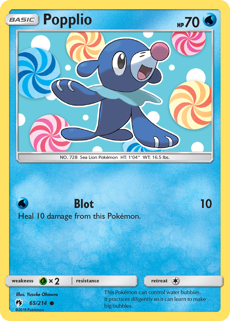 Popplio (65/214) [Sun & Moon: Lost Thunder] Reverse Holofoil