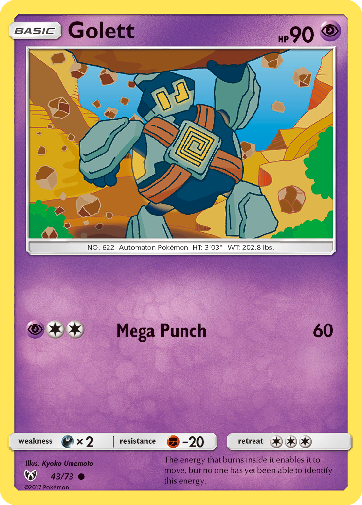 Golett (43/73) [Sun & Moon: Shining Legends] Reverse Holofoil