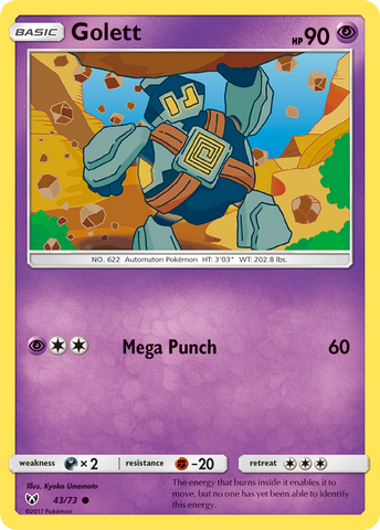 Golett (43/73) [Sun & Moon: Shining Legends] Reverse Holofoil