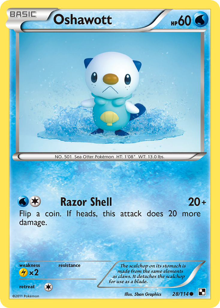 Oshawott (28/114) [Black & White: Base Set] Reverse Holofoil