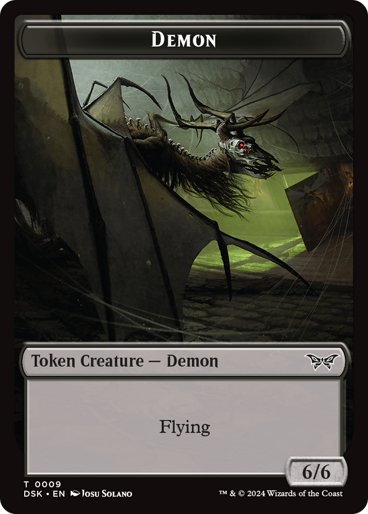 Demon // Manifest Double-Sided Token [Duskmourn: House of Horror Tokens] Foil