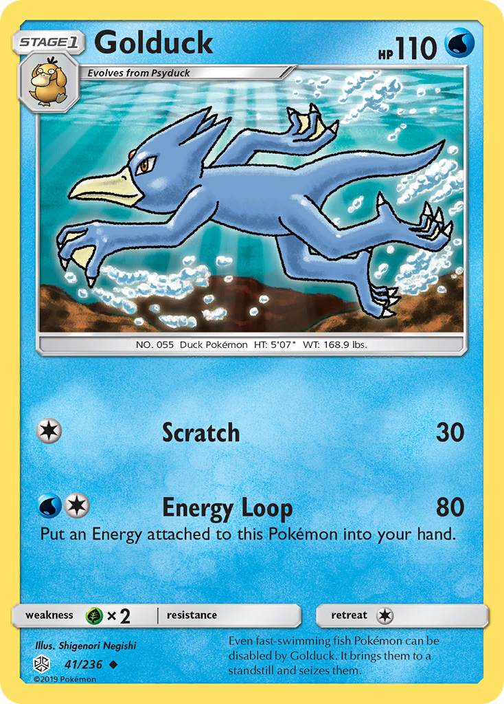 Golduck (41/236) [Sun & Moon: Cosmic Eclipse] Reverse Holofoil