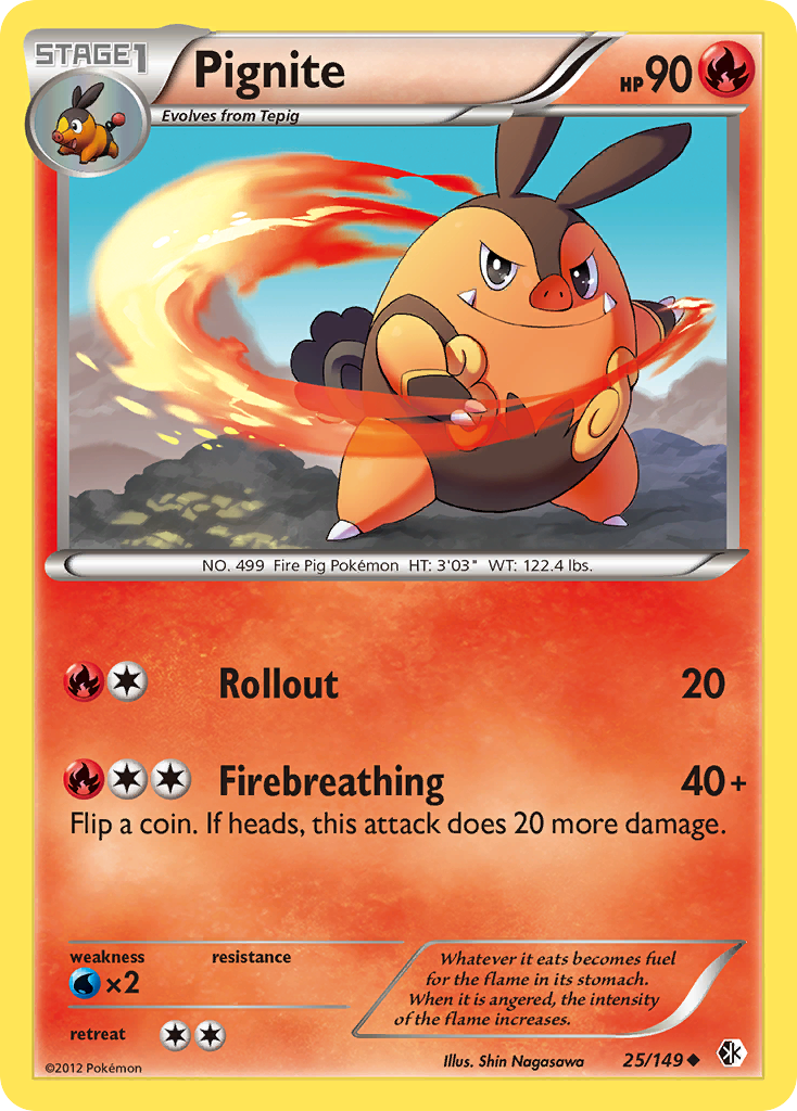 Pignite (25/149) [Black & White: Boundaries Crossed] Reverse Holofoil