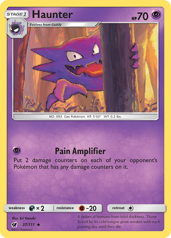Haunter (37/111) [Sun & Moon: Crimson Invasion] Reverse Holofoil
