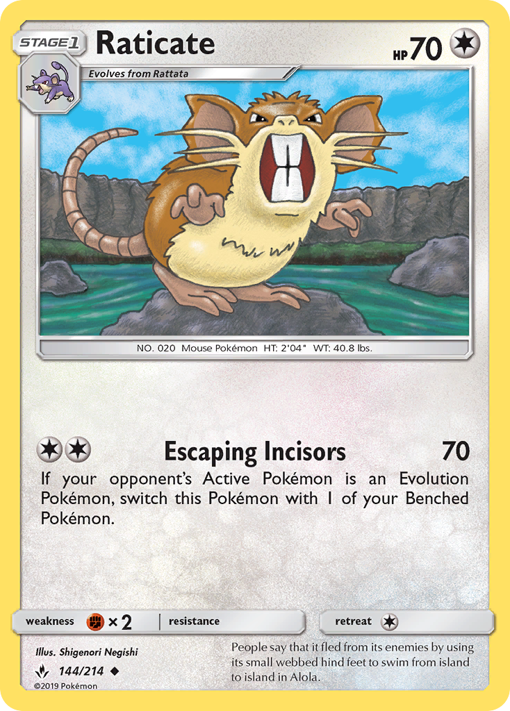 Raticate (144/214) [Sun & Moon: Unbroken Bonds] Reverse Holofoil