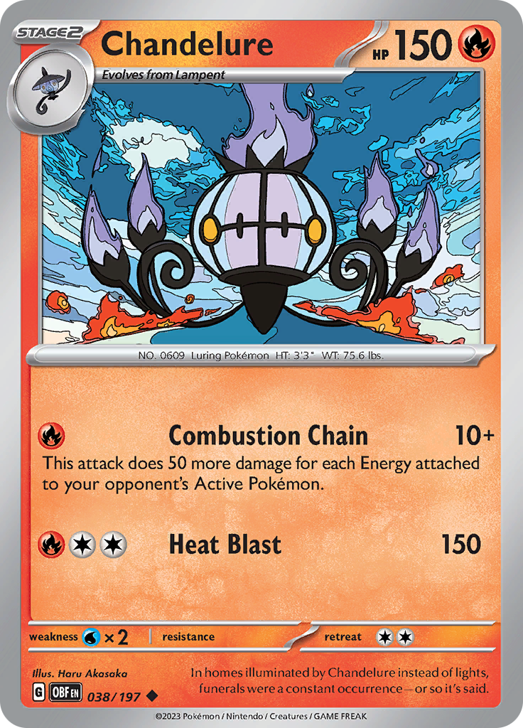Chandelure (038/197) [Scarlet & Violet: Obsidian Flames] Reverse Holofoil