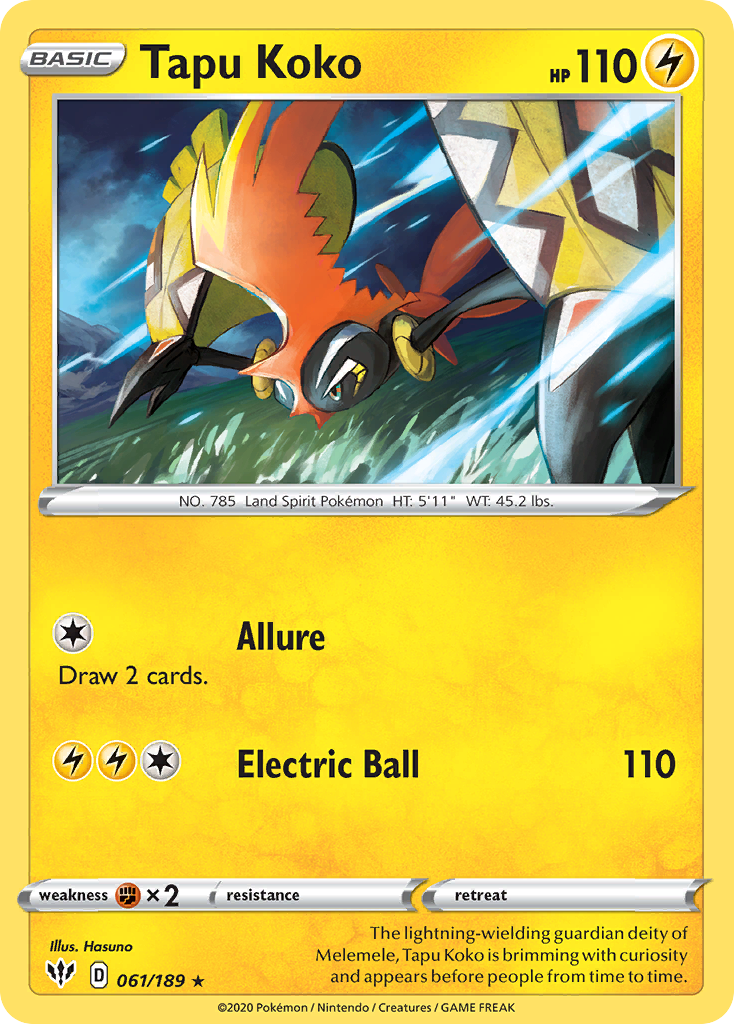 Tapu Koko (061/189) [Sword & Shield: Darkness Ablaze] Reverse Holofoil