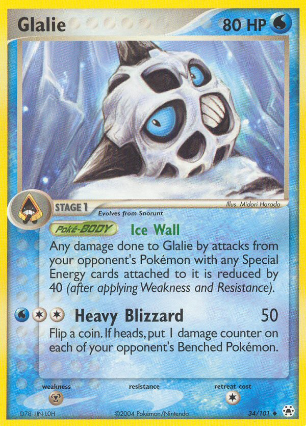 Glalie (34/101) [EX: Hidden Legends] Reverse Holofoil