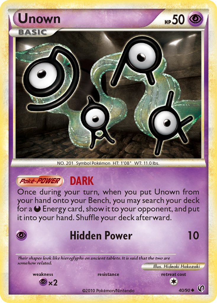 Unown (40/90) [HeartGold & SoulSilver: Undaunted] Reverse Holofoil