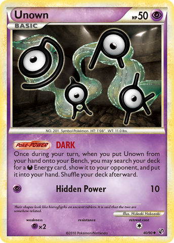Unown (40/90) [HeartGold & SoulSilver: Undaunted] Reverse Holofoil