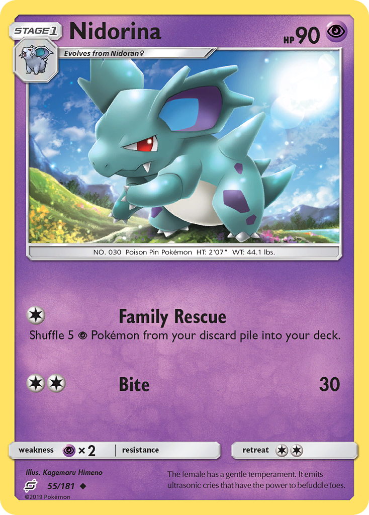 Nidorina (55/181) [Sun & Moon: Team Up] Reverse Holofoil