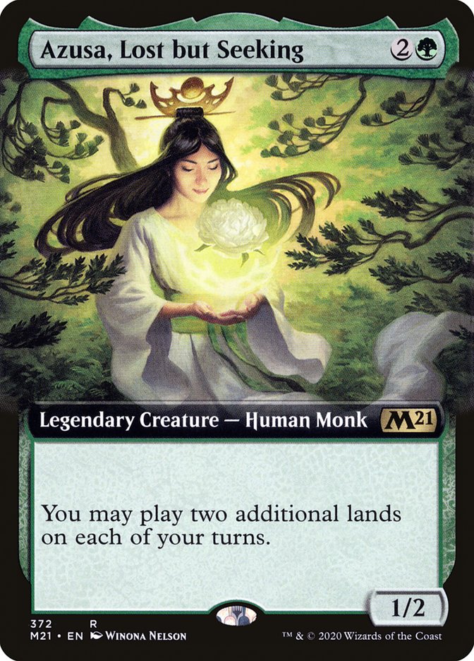 Azusa, Lost but Seeking (Extended Art) [Core Set 2021] Foil