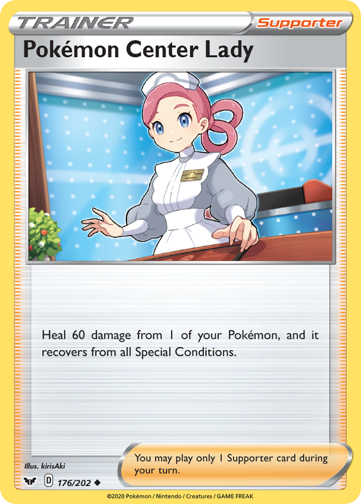 Pokemon Center Lady (176/202) [Sword & Shield: Base Set] Reverse Holofoil