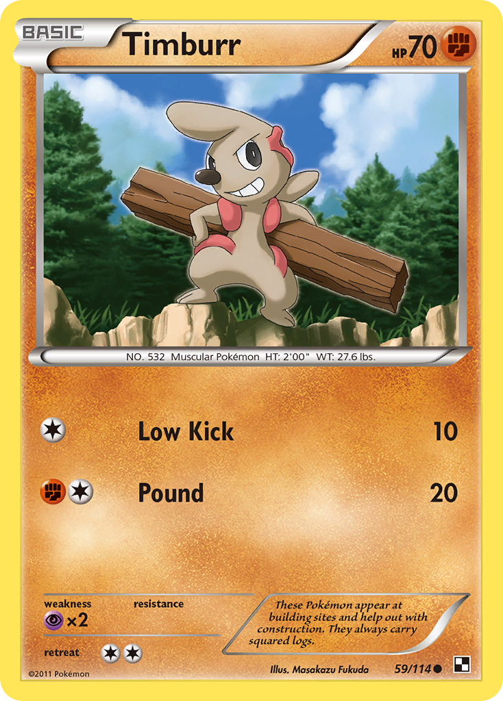 Timburr (59/114) [Black & White: Base Set] Reverse Holofoil
