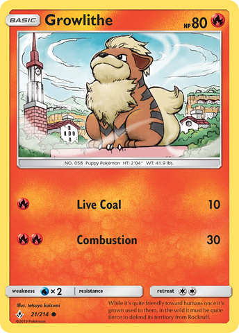 Growlithe (21/214) [Sun & Moon: Unbroken Bonds] Reverse Holofoil
