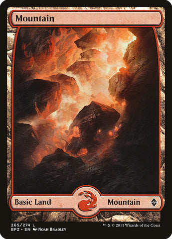 Mountain (265) (Full Art) [Battle for Zendikar] Foil
