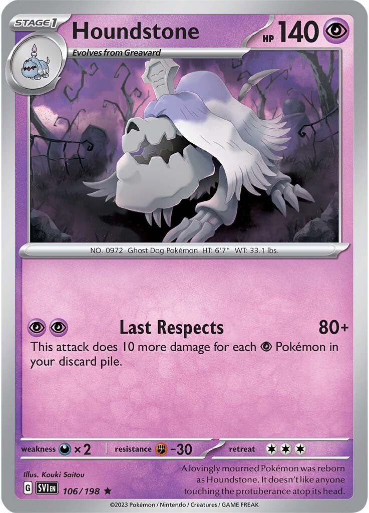 Houndstone (106/198) [Scarlet & Violet: Base Set] Reverse Holofoil