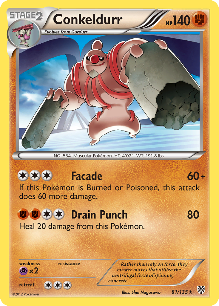 Conkeldurr (81/135) [Black & White: Plasma Storm] Reverse Holofoil