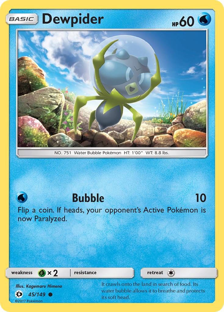 Dewpider (45/149) [Sun & Moon: Base Set] Reverse Holofoil