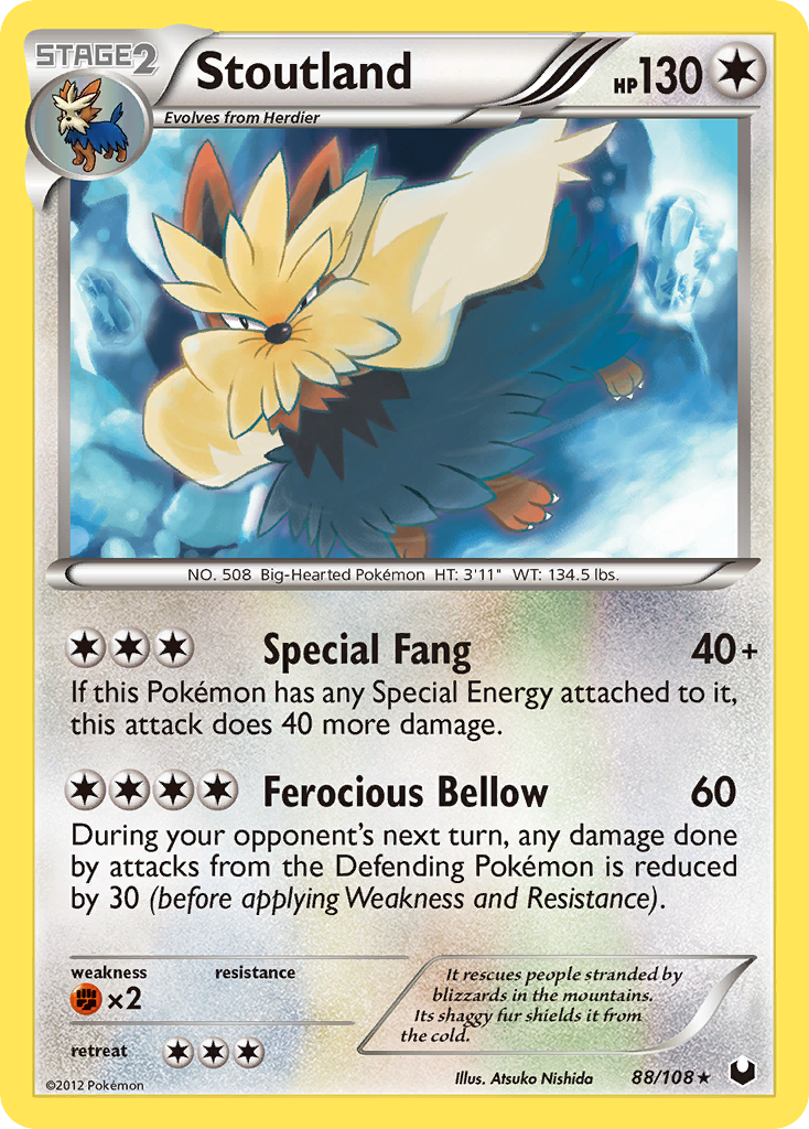 Stoutland (88/108) [Black & White: Dark Explorers] Reverse Holofoil
