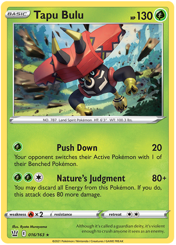 Tapu Bulu (016/163) (Theme Deck Exclusive) [Sword & Shield: Battle Styles]