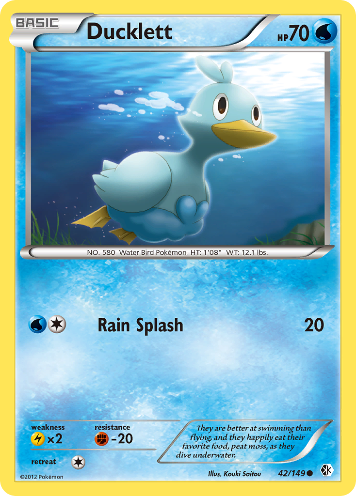 Ducklett (42/149) [Black & White: Boundaries Crossed] Reverse Holofoil