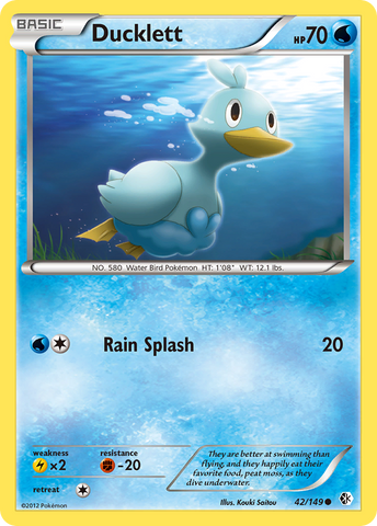 Ducklett (42/149) [Black & White: Boundaries Crossed] Reverse Holofoil