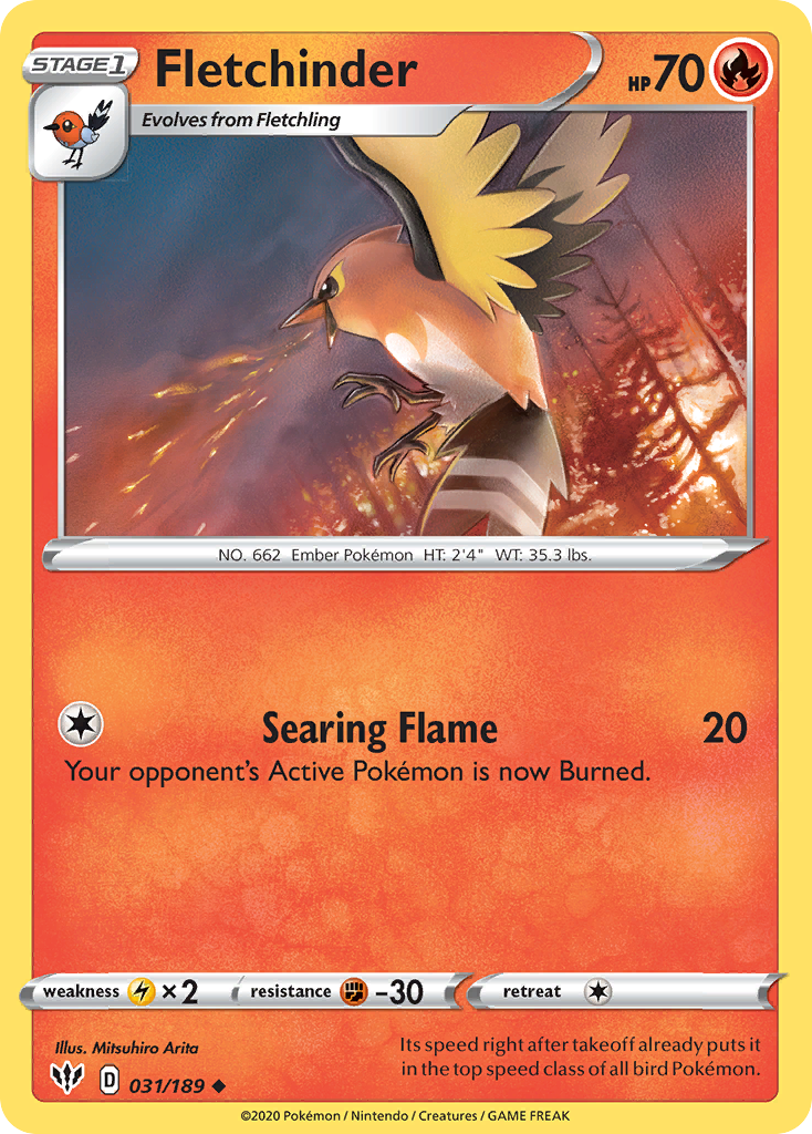 Fletchinder (031/189) [Sword & Shield: Darkness Ablaze] Reverse Holofoil