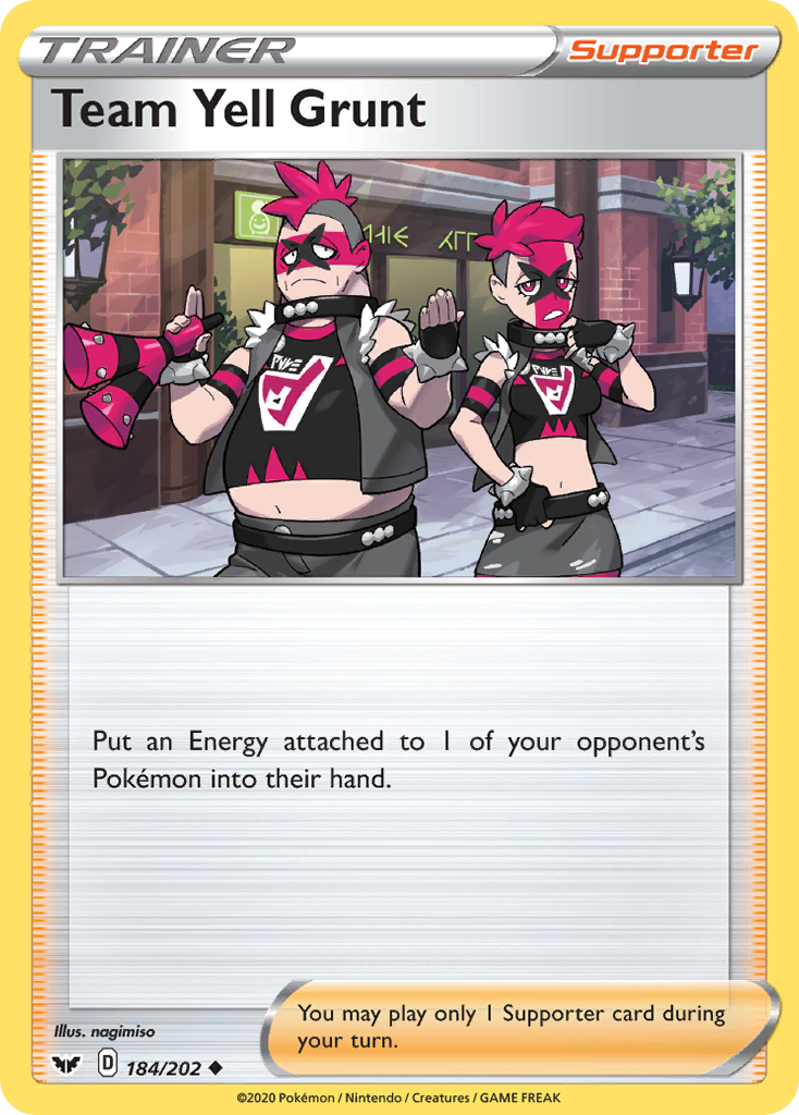 Team Yell Grunt (184/202) [Sword & Shield: Base Set] Reverse Holofoil