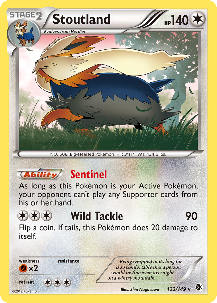 Stoutland (122/149) [Black & White: Boundaries Crossed] Reverse Holofoil