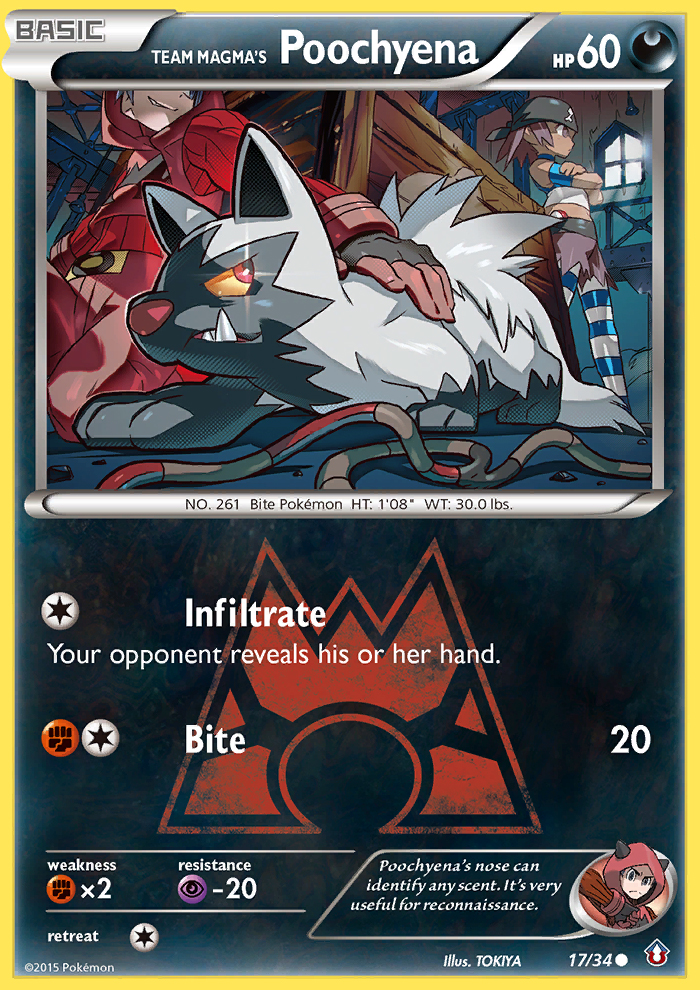 Team Magma's Poochyena (17/34) [XY: Double Crisis] Reverse Holofoil