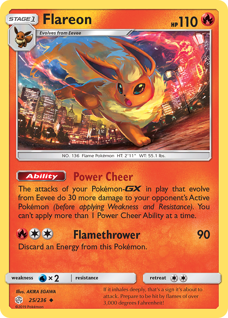 Flareon (25/236) [Sun & Moon: Cosmic Eclipse] Reverse Holofoil