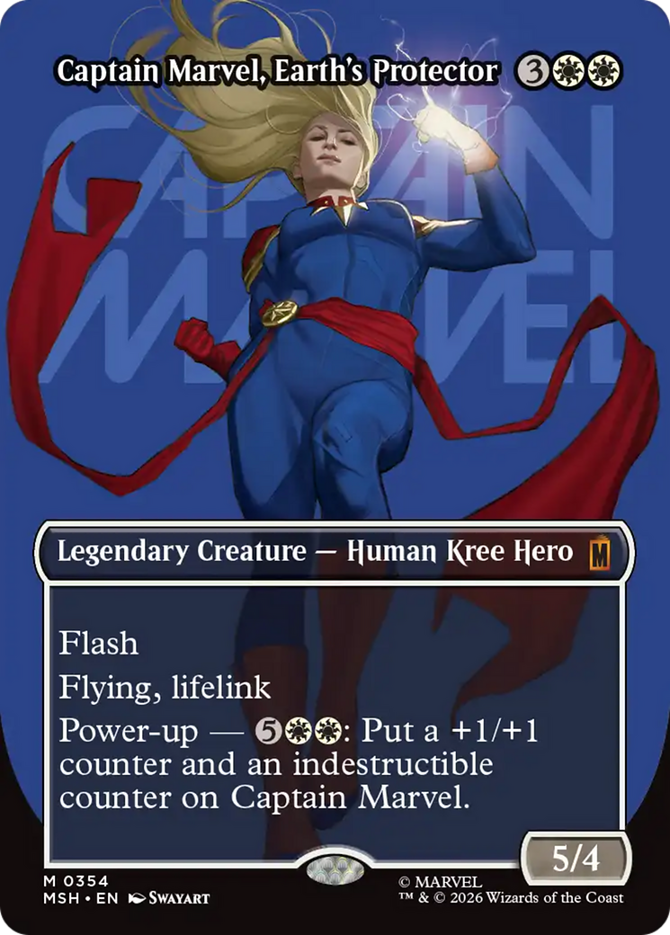Captain Marvel, Earth's Protector (Borderless) (0354) [Marvel Super Heroes] Foil