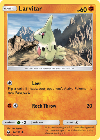 Larvitar (74/168) [Sun & Moon: Celestial Storm] Reverse Holofoil