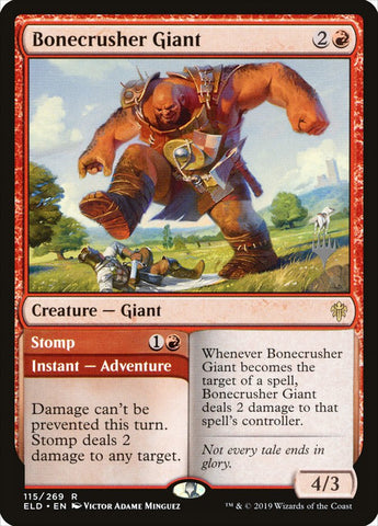 Bonecrusher Giant // Stomp (Promo Pack) [Throne of Eldraine Promos] Foil