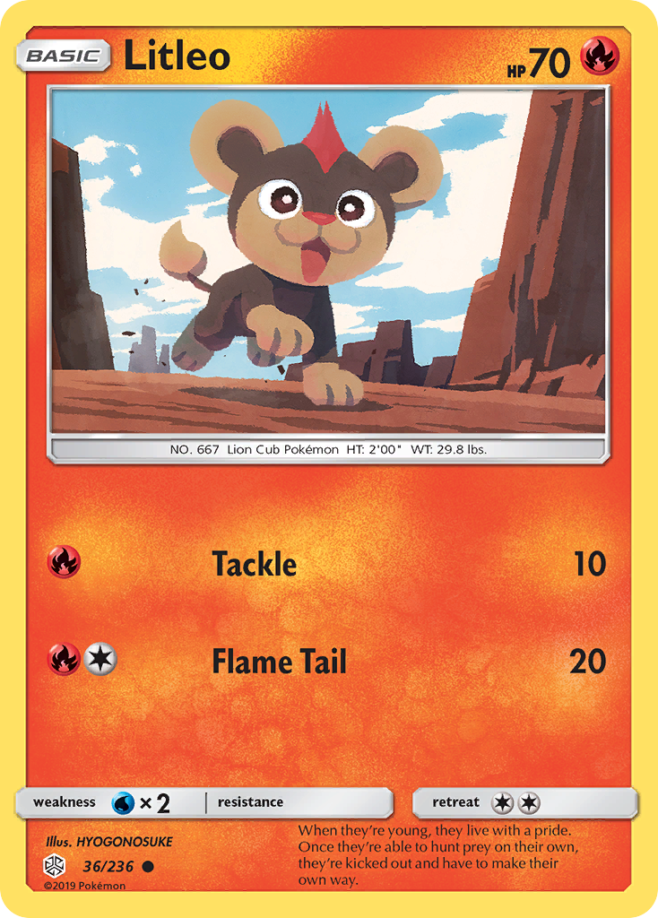 Litleo (36/236) [Sun & Moon: Cosmic Eclipse] Reverse Holofoil