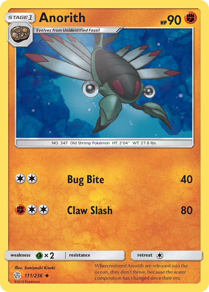 Anorith (111/236) [Sun & Moon: Cosmic Eclipse] Reverse Holofoil