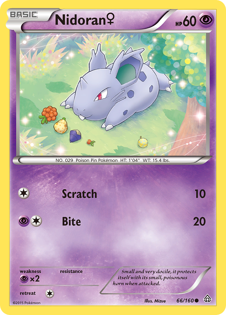 Nidoran (66/160) (Female) [XY: Primal Clash] Reverse Holofoil