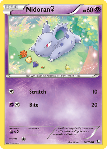 Nidoran (66/160) (Female) [XY: Primal Clash] Reverse Holofoil