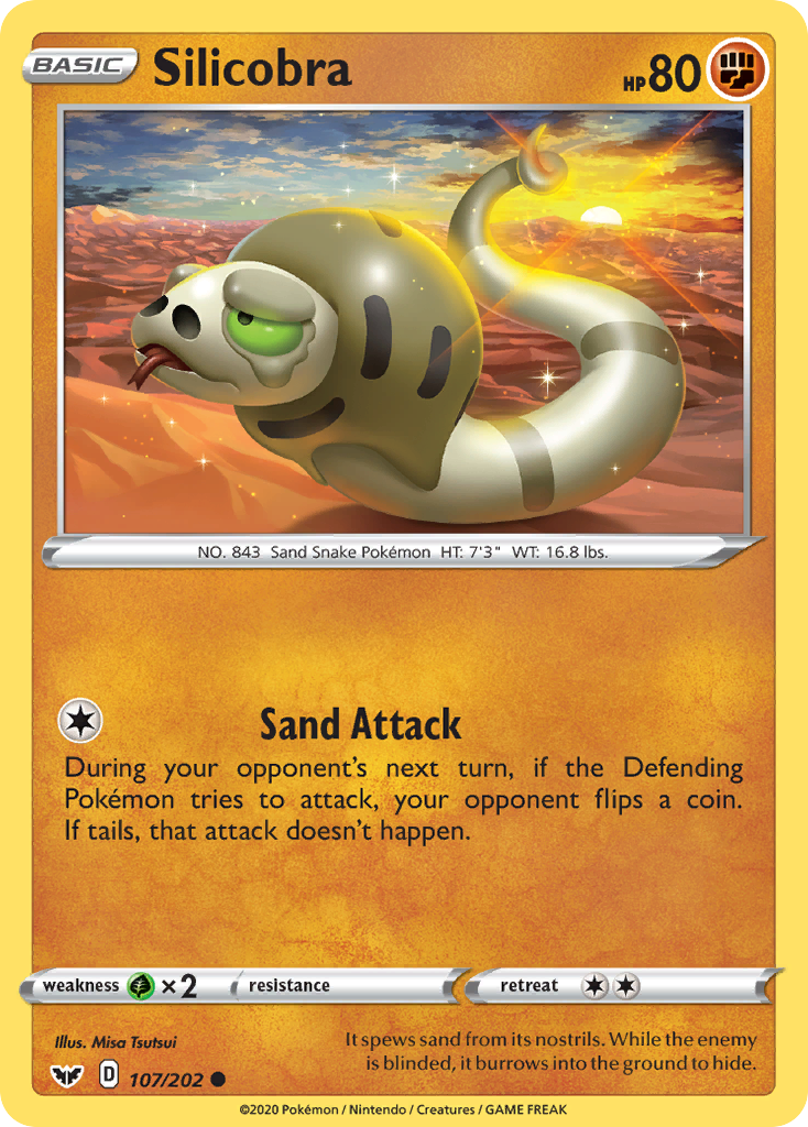 Silicobra (107/202) [Sword & Shield: Base Set] Reverse Holofoil