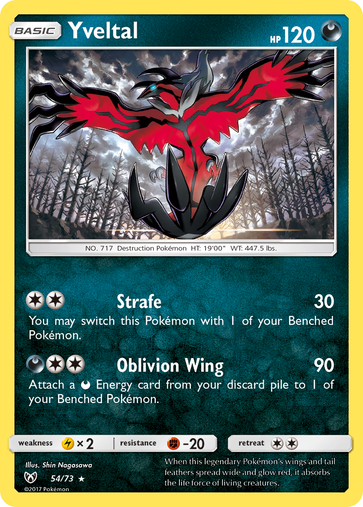 Yveltal (54/73) [Sun & Moon: Shining Legends] Reverse Holofoil
