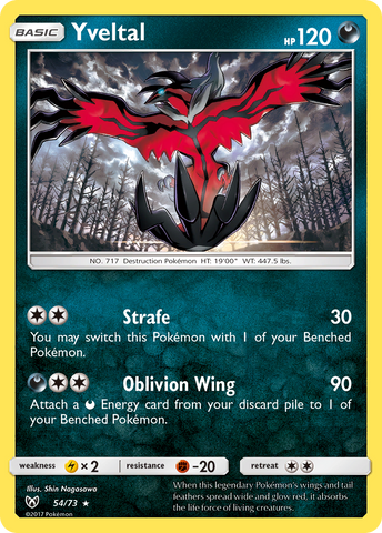 Yveltal (54/73) [Sun & Moon: Shining Legends] Reverse Holofoil