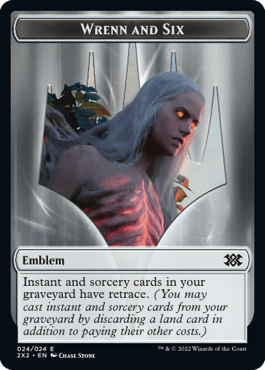Wrenn and Six Emblem // Monk Double-Sided Token [Double Masters 2022 Tokens] Foil